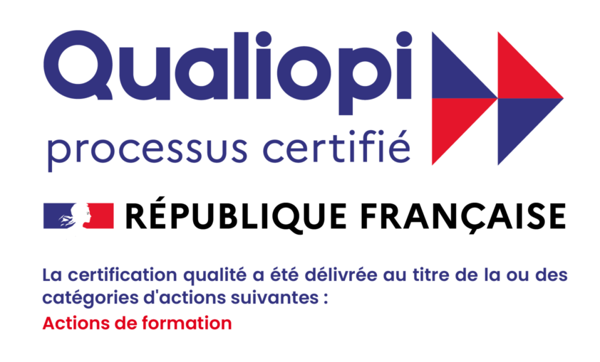 Qualiopi, processus certifié — République française. La certification qualité a été délivrée au titre de la catégorie d'actions suivante : actions de formation.